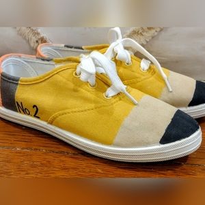 Girls sz. 3 hand painted no.2 pencil shoes
